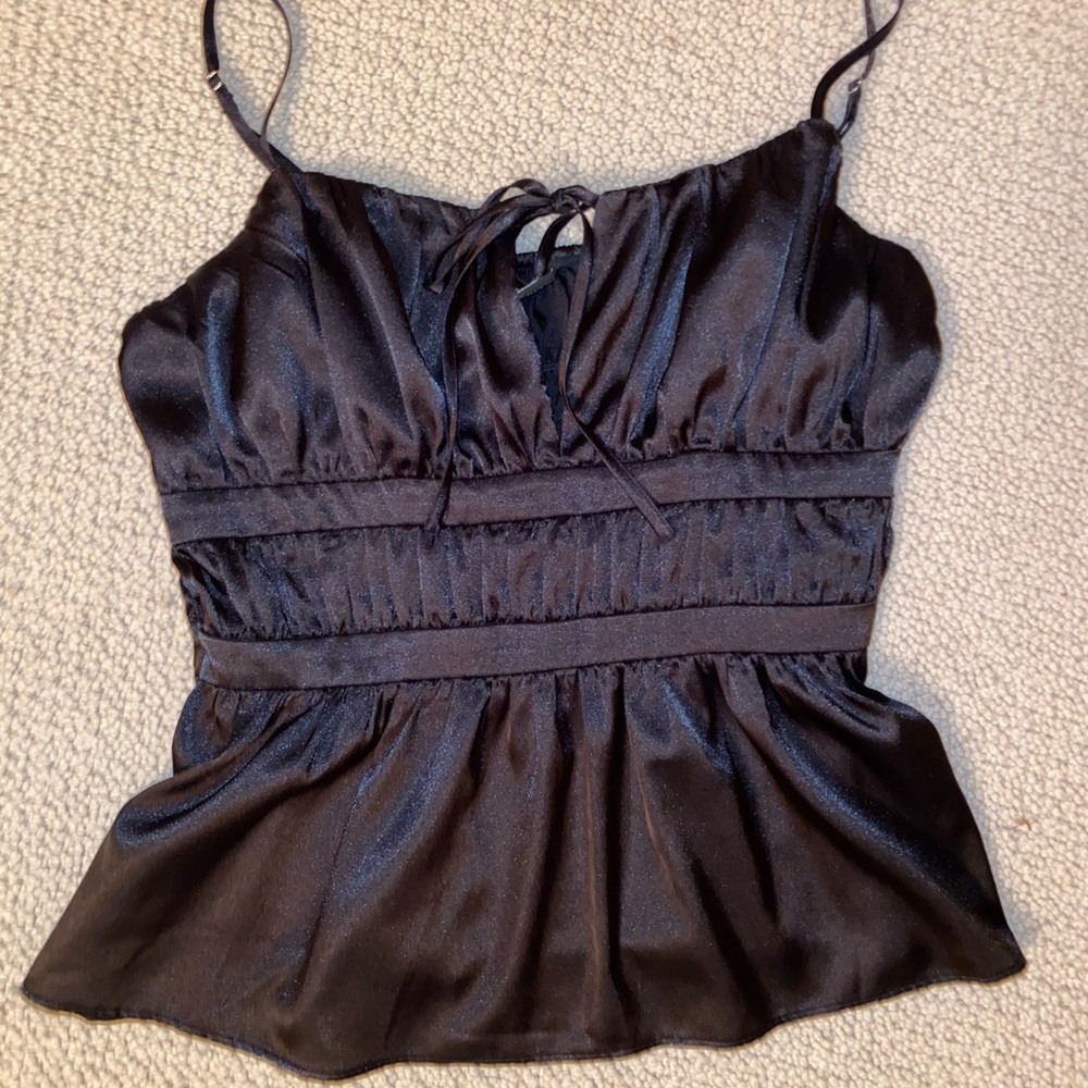 Satin blouse with tie